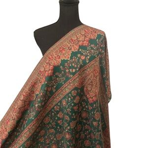 Kani Pashmina Shawl, Wedding Wrap with Gold Thread ,Size 40 x 80 inches